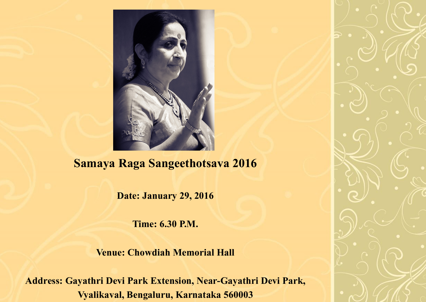 Concert of Aruna Sairam - Samaya Raga Sangeethotsava 2016